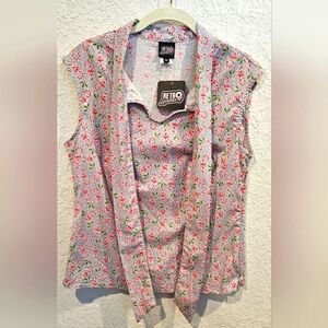 Retro Licious Christmas Blouse Size Medium Candy Cane